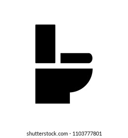 W.C. Icon Vector, Black Color