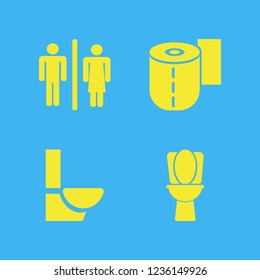 wc icon. wc vector icons set toilet, toilet paper and wc