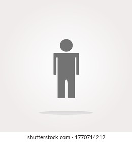 WC Icon. WC Icon Vector Illustration. Grey Man icon