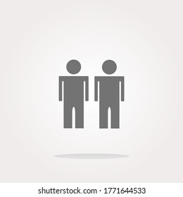 WC Icon. WC Icon Vector Illustration. Grey Man set on icon
