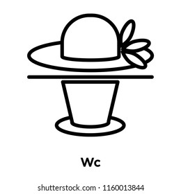 Wc icon vector isolated on white background, Wc transparent sign , line or linear sign, element design in outline style