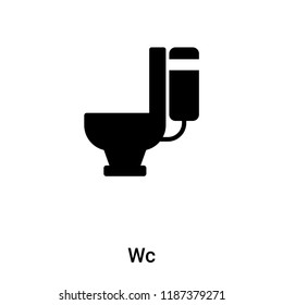 Wc icon vector isolated on white background, logo concept of Wc sign on transparent background, filled black symbol