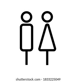 WC icons isolated on a white background. Washroom icon. Restroom sign. Gender icon. Male and female sign collection. Gender symbols. Man and woman icon