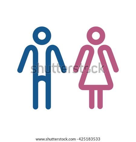 WC icons isolated on a white background. Washroom icon. Restroom sign. Gender icon. Male and female sign collection. Gender symbols. Man and woman icon