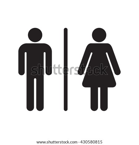 WC icons isolated on a white background. Washroom icon. Restroom sign. Gender icon. Male and female sign collection. Gender symbols. Man and woman icon