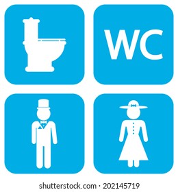 WC icons on white background. Vector illustration.