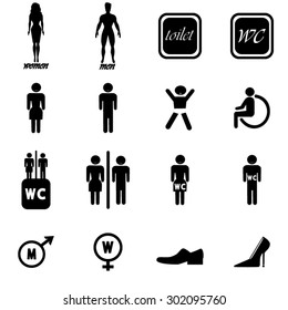 Wc icons set illustration