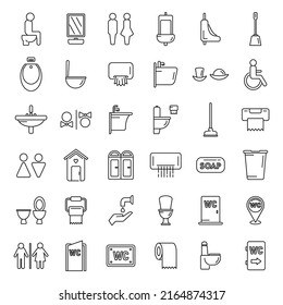 Wc icons set outline vector. Toilet sign. Bathroom toilet
