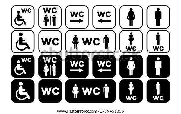 Wc Icons Set Toilet Sign Man Stock Vector (Royalty Free) 1979451356 ...