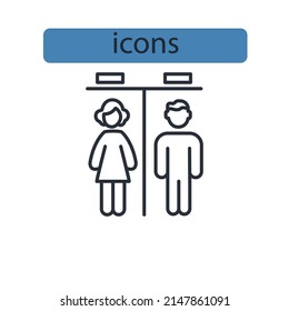 símbolo de iconos de wc elementos vectoriales para web infográfica