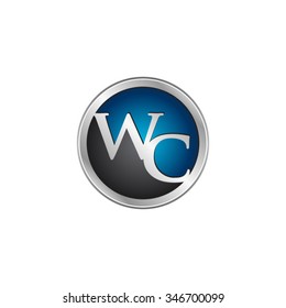WC initial circle logo blue