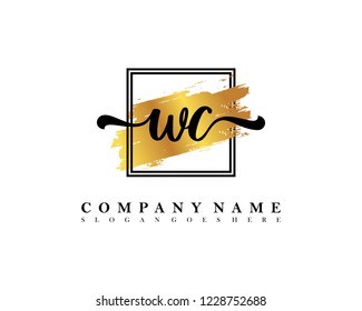 WC Initial handwriting logo concept
