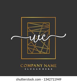 WC Initial Handwriting logo template vector