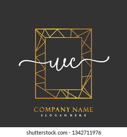 WC Initial Handwriting logo template vector