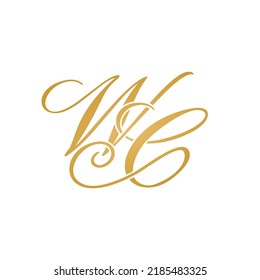 WC initial logo design vector stock