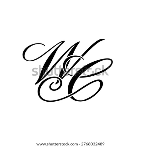 WC initial logo design vector stock