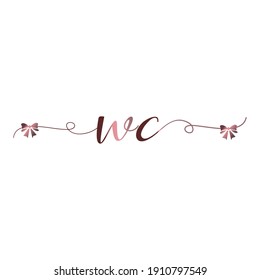 WC Logo inicial, escritura a mano, moda lujosa moderna