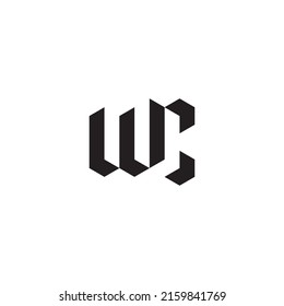 WC initial logo letters in high quality professional design that will print well across any print media