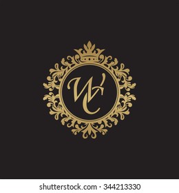 WC initial luxury ornament monogram logo