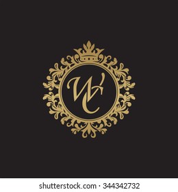 WC initial luxury ornament monogram logo