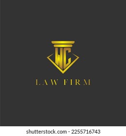 WC initial monogram logo for lawfirm with creative polygon design