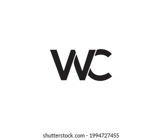 Diseño de logotipo de carta WC Vector moderno creativo