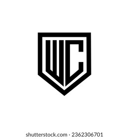 WC letter logo design with white background in illustrator. Vector logo, calligraphy designs for logo, Poster, Invitation, etc.