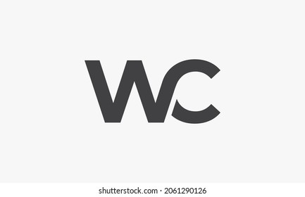 WC letter  logo isolated on white background.