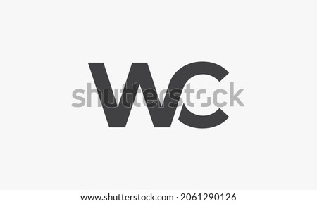 WC letter  logo isolated on white background.