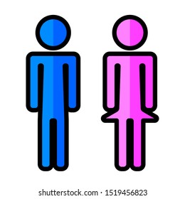 Icono de línea WC aislado en un fondo blanco.