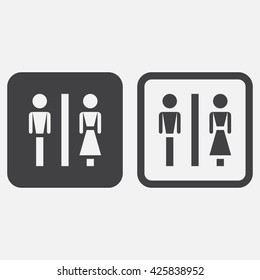 wc line icon, water closet outline and solid vector logo, toilet linear pictogram isolated on white, pixel perfect illustration