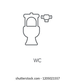 Wc linear icon. Wc concept stroke symbol design. Thin graphic elements vector illustration, outline pattern on a white background, eps 10.