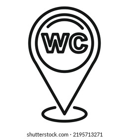 Wc location icon outline vector. Public toilet. Public room