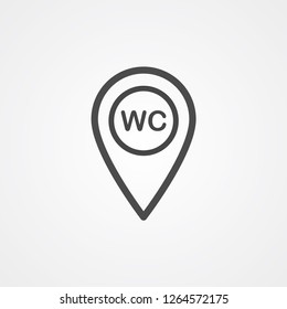 WC location vector icon sign symbol