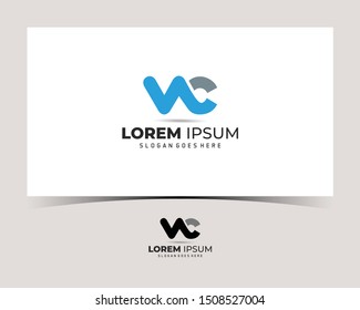 Wc logo concept, business logo, wc logo design template