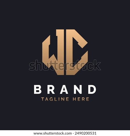 WC Logo Design. Modern, Minimal, Elegant and Luxury WC Logo. Alphabet Letter WC Logo Design for Brand Corporate Business Identity.