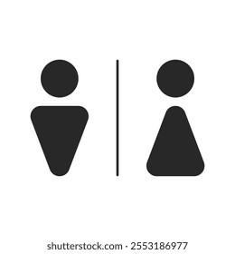 WC Male Female Bathroom Door Sign Icons Vector Illustration