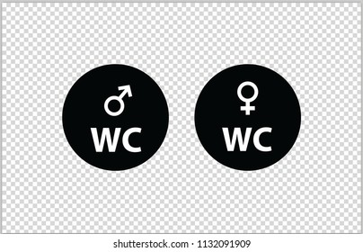 WC male female toilet circle icon illustration