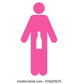 WC Man icon. Vector style is flat iconic symbol, pink color, white background.