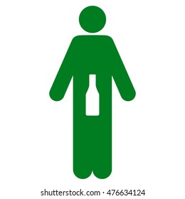 WC Man icon. Vector style is flat iconic symbol, green color, white background.