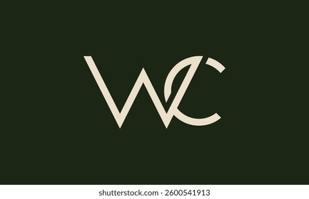 WC minimalistic monogram logo design