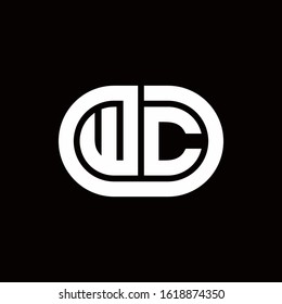 WC monogram logo with an oval style on a black background