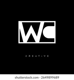 WC Negative Space Monogram – Minimalist Black and White Letter mark Logo for Creative Branding, Fashion Identity and Modern Design Concepts
