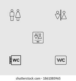 wc outline icon set isolated vector illustration