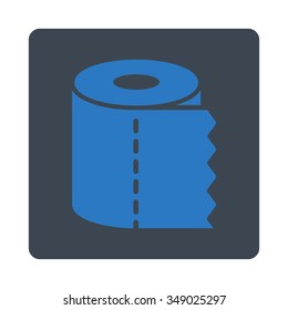 WC Paper Roll vector icon. Style is flat rounded square button, smooth blue colors, white background.