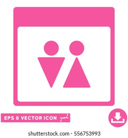 WC Persons Calendar Page icon. Vector EPS illustration style is flat iconic symbol, pink color.