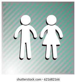 WC Persons icon. Vector illustration style is flat iconic symbols.