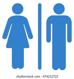 WC Persons icon. Vector style is flat iconic symbol, cobalt color, white background.