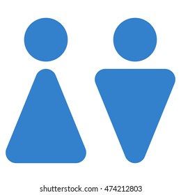WC Persons icon. Vector style is flat iconic symbol, cobalt color, white background.
