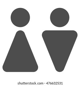 WC Persons icon. Vector style is flat iconic symbol, gray color, white background.